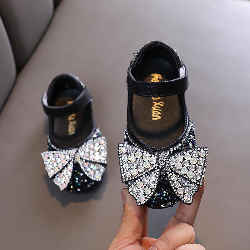 Autumn new style ladylike baby girl girls' princess rhinestone flat shoes, leather shoes, dance performance shoes
