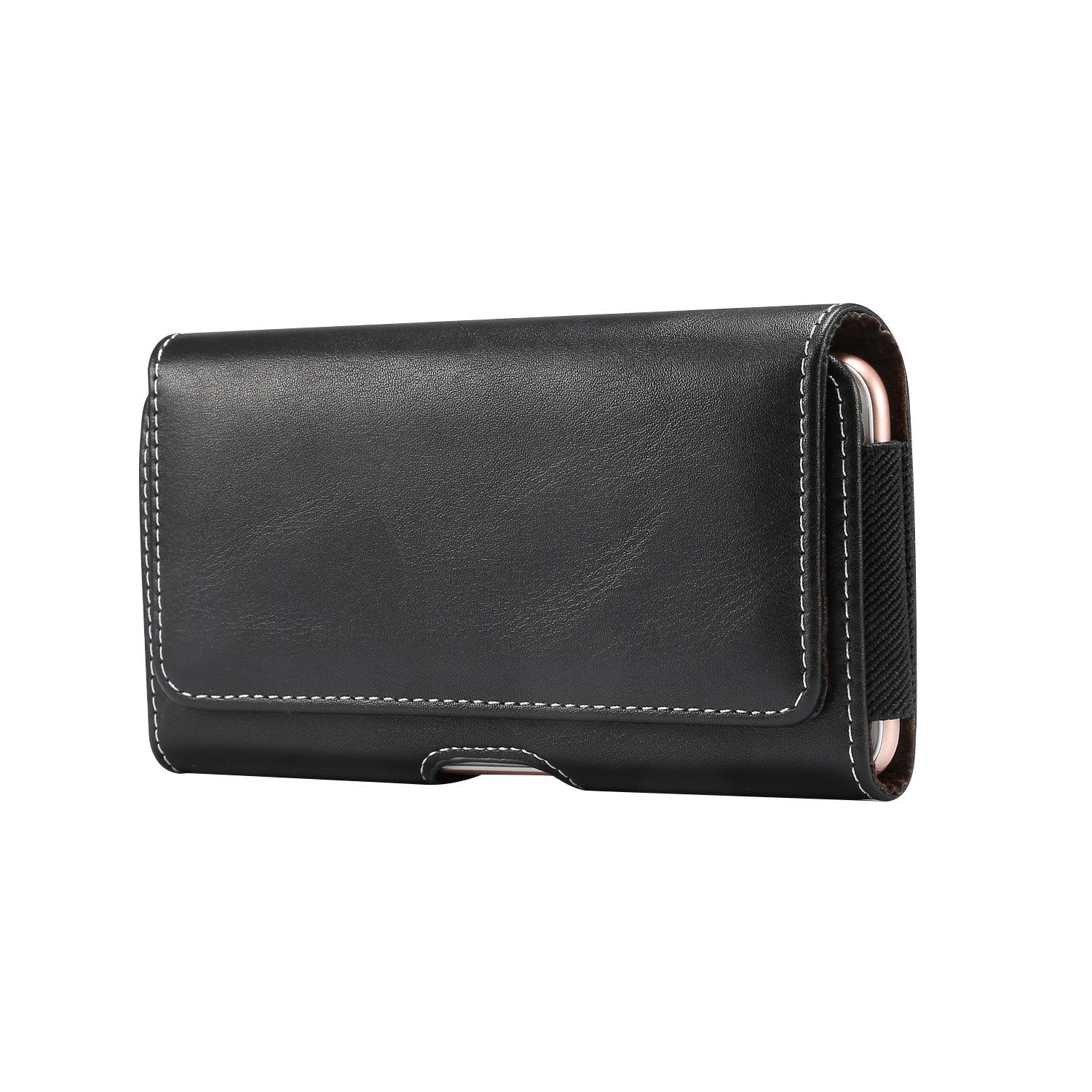 

Men s Horizontal Lambskin-Pattern Wallet-Style Phone Case 4.7-5.2 inch чёрный