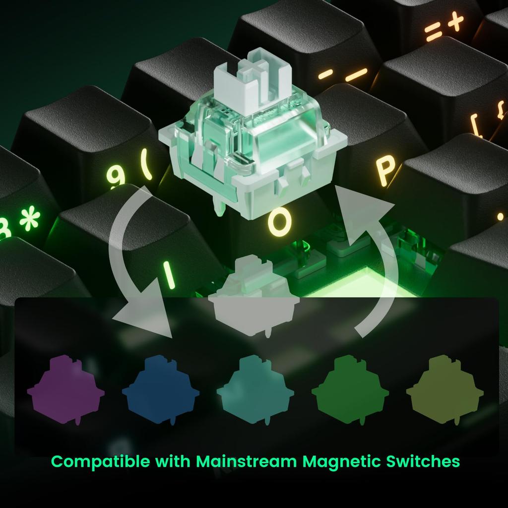 MonsGeek FUN68 HE Rapid Trigger English Layout Wired Model Magnetic Switch Akko Glare Magnetic Switch Tenkeyless Side Print Double Shot PBT 8K Polling