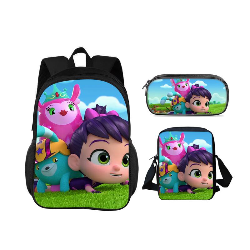 Abby Hatcher Rucksack Federmäppchen Umhängetasche 3-teiliges Set neuer Cartoon-Druck, bestes Geburtstagsgeschenk für Jungen und Mädchen, die zur Schule gehen