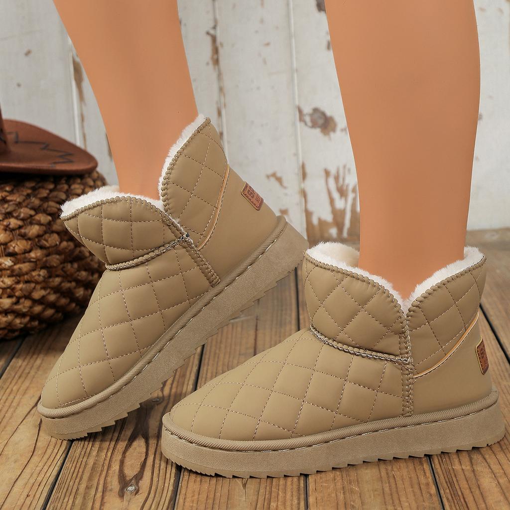 Autumn and Winter Fleece-Lined Thickened Snow Boots for Women New Warm Women's Shoes Thick-Soled Short Boots Cotton Shoes