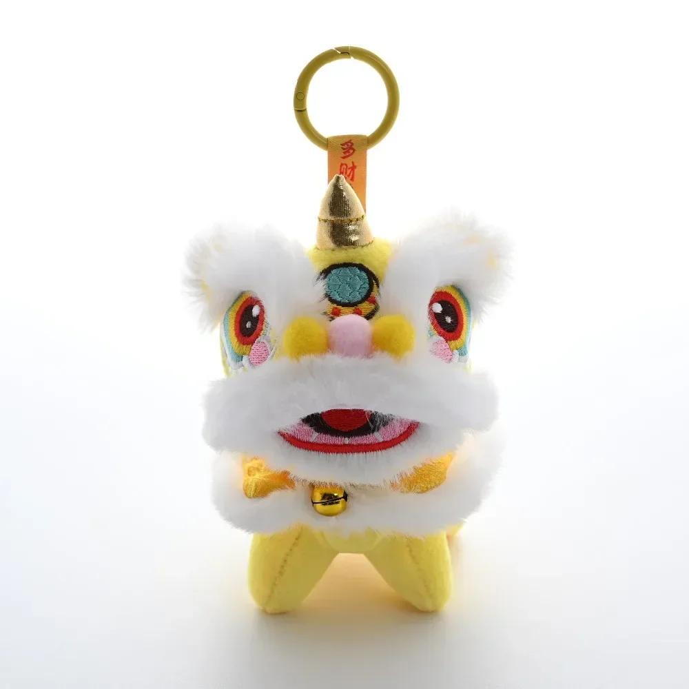 Cartoon Lion Dance Keychain Year of Horse Awakened Lion Lion Dance Pendant Plush  Doll Chinese Style Chinese New Year Gift