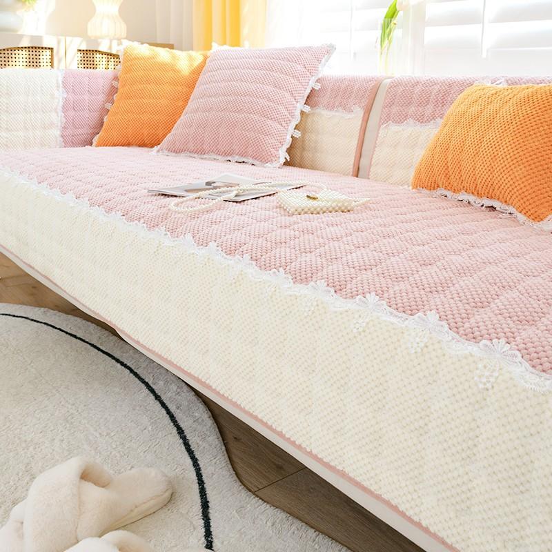 

Зимняя плюшевая утолщенная диванная подушка, Нескользящий чехол для дивана, современный минималистичный чехол, полотенце, четыре сезона, дышащая гостиная 70*70cm