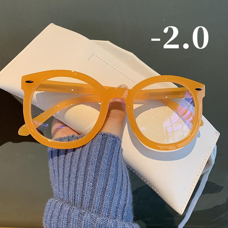 Oversized Frame Myopia Glasses Men Women Round Black Short-sighted Eyeglasses Optical Spectacle Eyewear Diopter -0.5 To -6.0