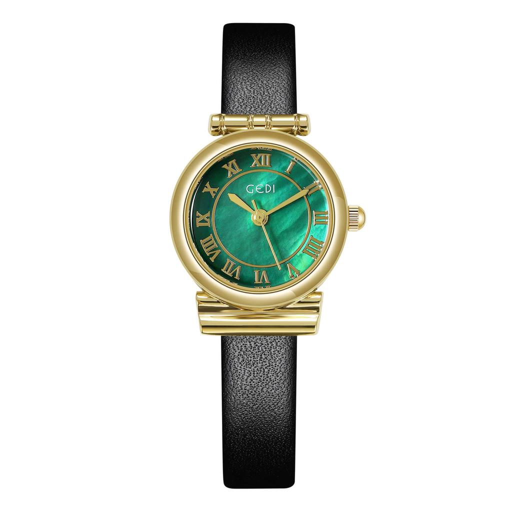 Retro Temperament Light Luxury Fritillary Surface Creative Asymmetrical Design Roman Disc Belt Quartz Waterproof Watch