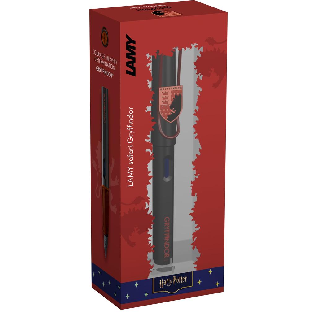 Lamy Safari Harry Potter Gryffindor Fountain Pen Special Edition Fountain Pen with House Crest Extra Fine Steel Nib Ergonomic Grip Includes T10 Blue