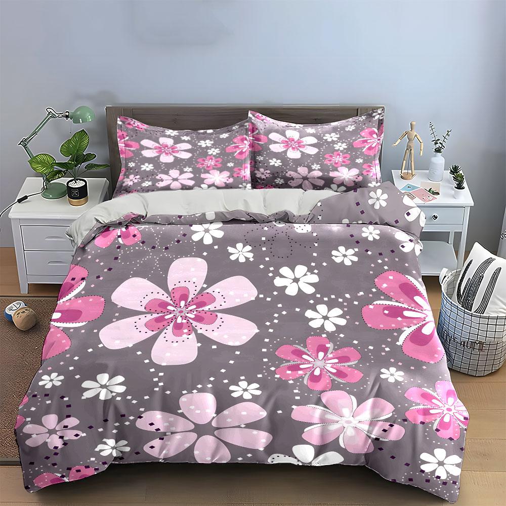 Floral Three-Piece Set For Bedroom Decor  Kid'S And Adults' Bedroom Decor, Exquisite Three-Piece Bedding Set Gift