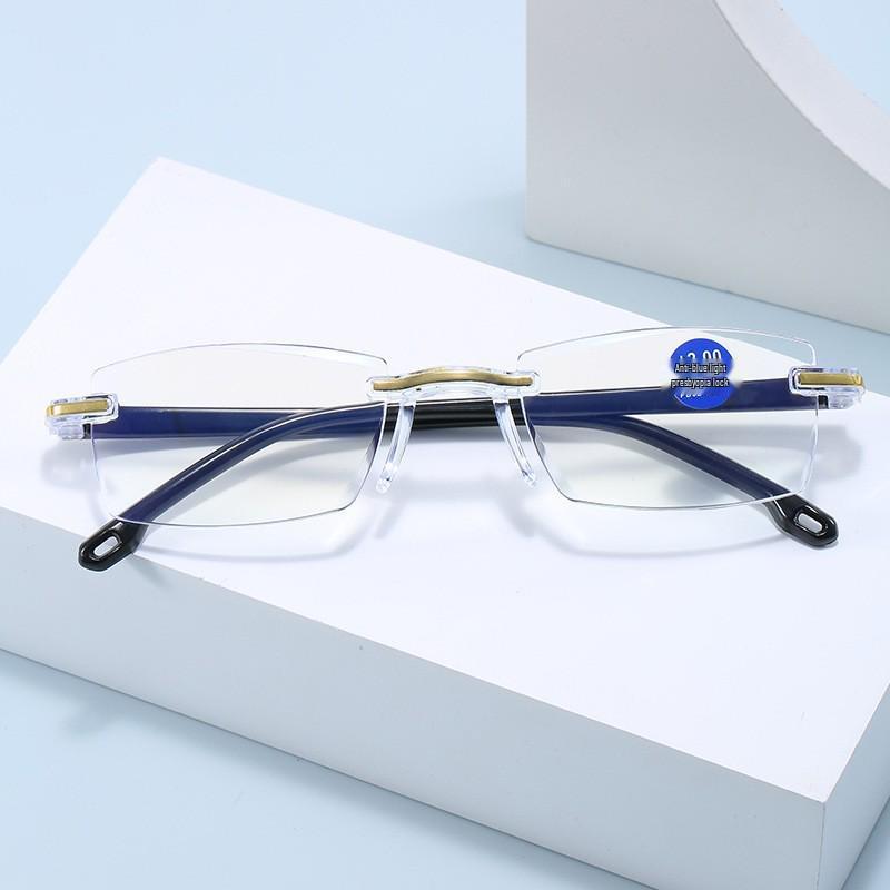 Intelligente randlose Blaulicht-Lesebrille mit Zoom - Schlichtes Design