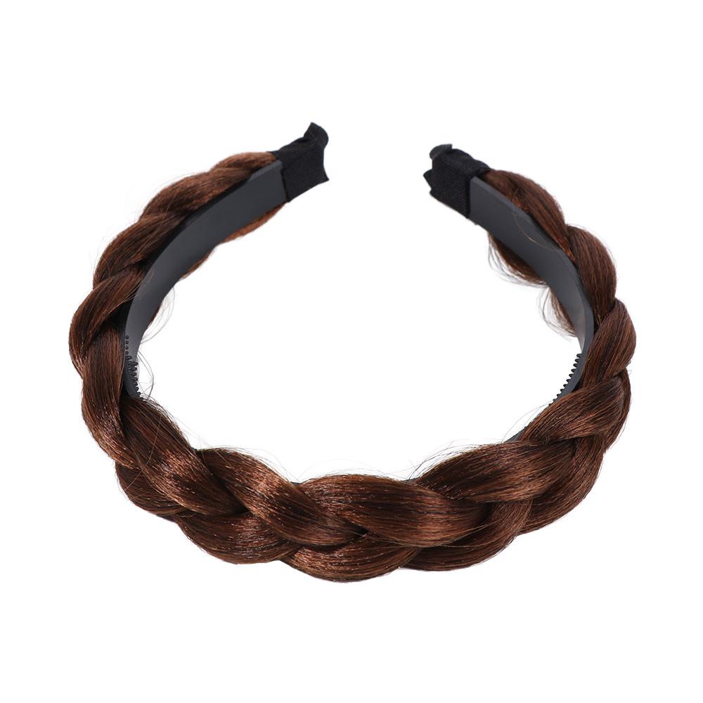 Synthetische Damen Haarreifen Bohemian Elastisch Rutschfest Haarbänder Perücken Twist Geflochtenes Stirnband Party