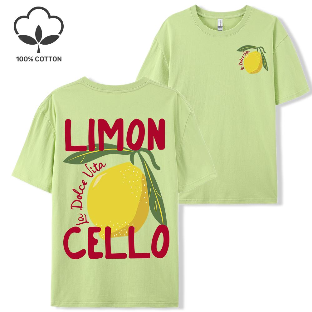 Creative Lemon Fruit Cello Pattern T Shirt Women Summer Comfortable Tops Soft T-Shirts Cotton All-Match Female Short Sleeve