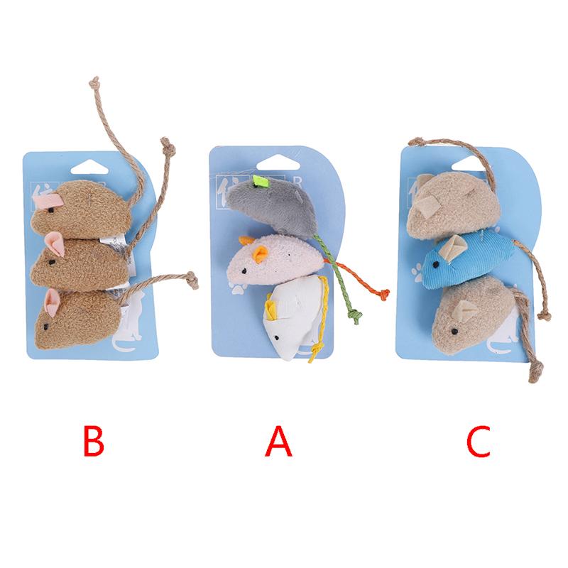 Cat Toy Imitation Plush Mouse 3 Pack Containing Cat Mint To Amuse Cat