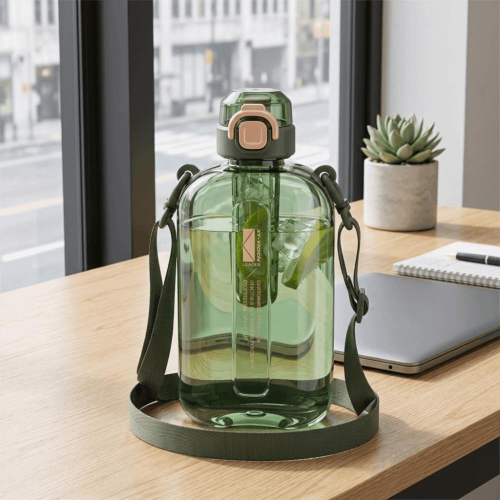 750ml Portable Outdoor Cup Adjustable Shoulder Strap Drink Container Beverage Storage