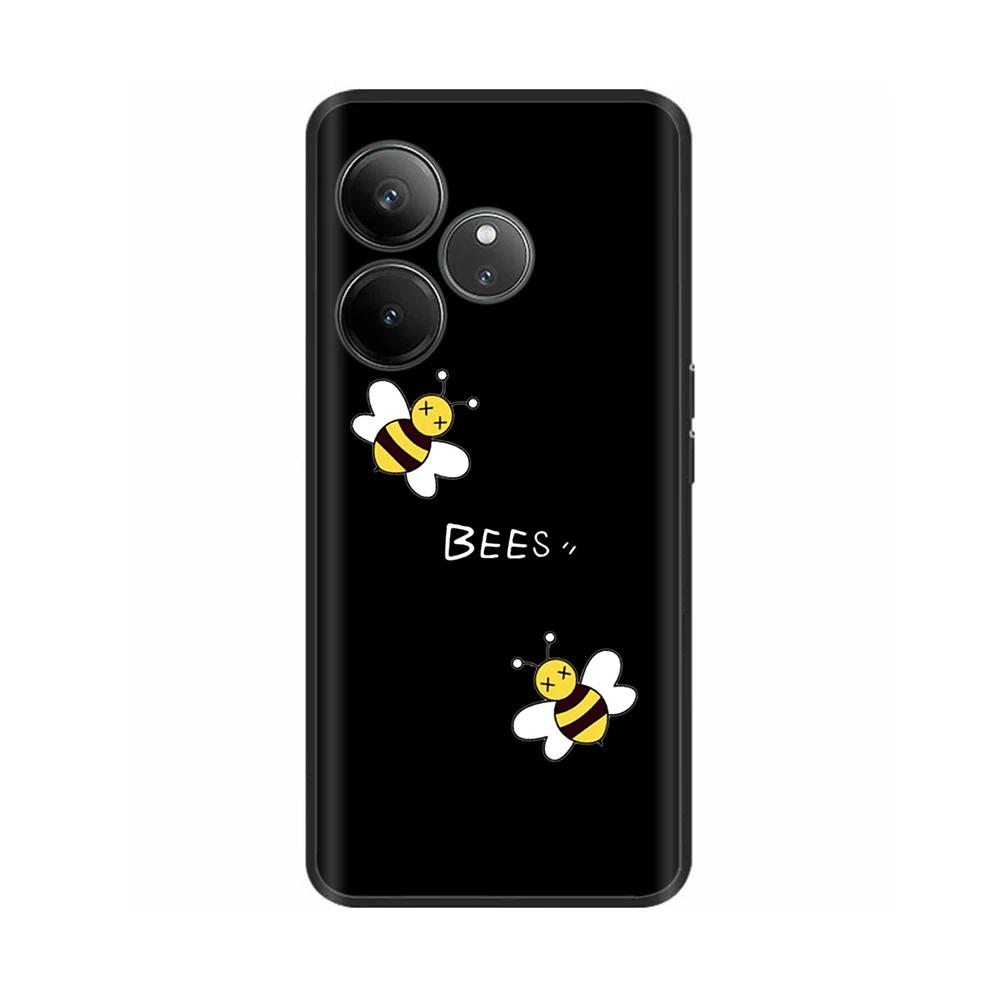 For Realme GT 6 GT 6T Case Black Silicone Luxury Bumper Cute Soft TPU Phone Cases For Realme GT6 5G Cover Shells Coque 6.78''