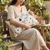 Pastoral Floral Embroidered Cushion Cover Canvas Soft Texture Decorative Pillow Case Spring Theme Wear Resistant