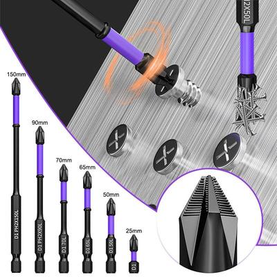 Starker magnetischer D1-Anti-Schock-Batch-Kopf-Hand-Elektrobohrer-Kreuzschraubendreher mit hoher Härte und rutschfestem Schraubendreher-Bit-Set