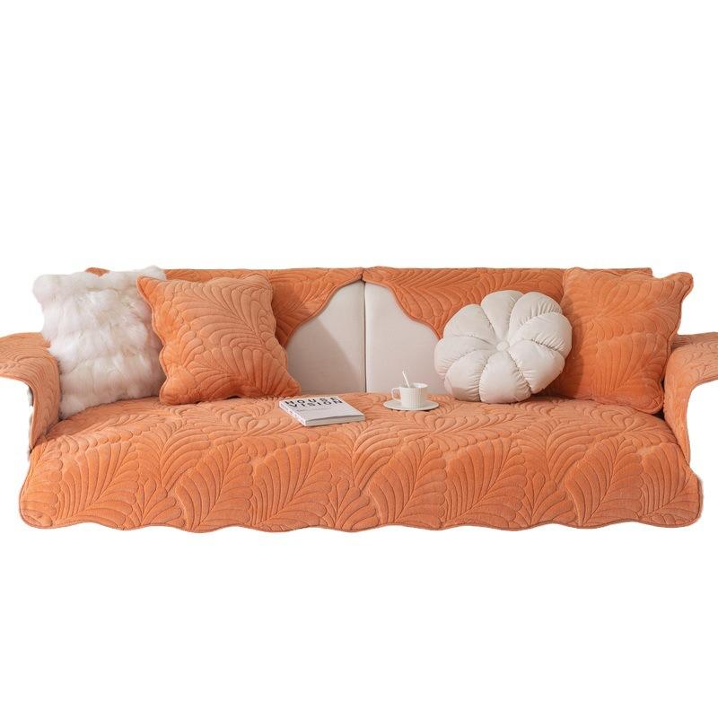 Milk Fleece Sofa Cushion, Universal Fabric For All Seasons, Non-Slip And Simple Modern Straight-Row Leather Sofa Cover, Cover Cloth, Backrest Towel