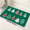Christmas Tree Print Washable Polyester Doormat Set, Non-Slip PVC Backed Machine Made Entryway Rug, Festive Indoor Floor Mat for