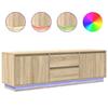 VidaXL Meuble TV avec lumières LED chêne sonoma 160,5x41x50 cm, support TV, meuble télé, meuble multimédia, banc TV, meuble 3328428