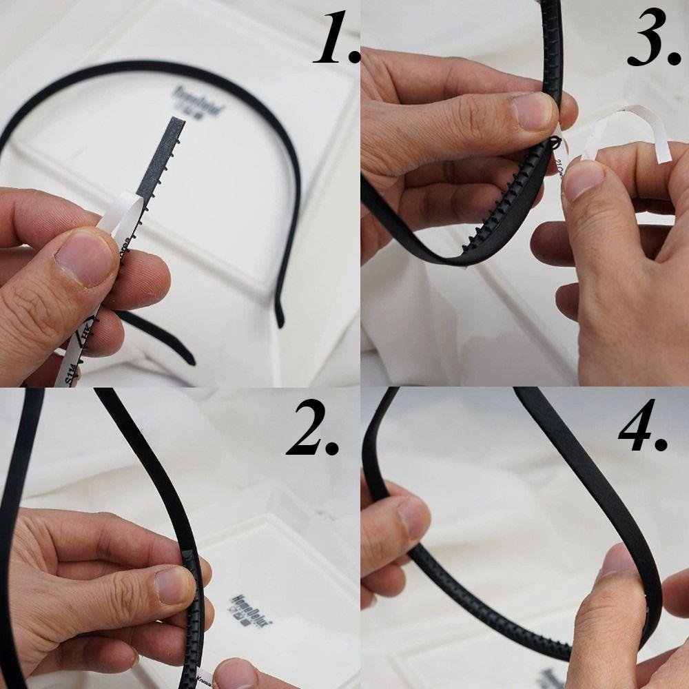 5Pcs Black Headband Anti-slip Strip Hairpin Anti Slip Teeth  Hairband Manufacture Accessories