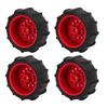 4 PCS RC Car Snow Wheels Tires Excellent Grip Thickened Weighted RC Car Accessories with 12mm 14mm 17mm Colligator Red