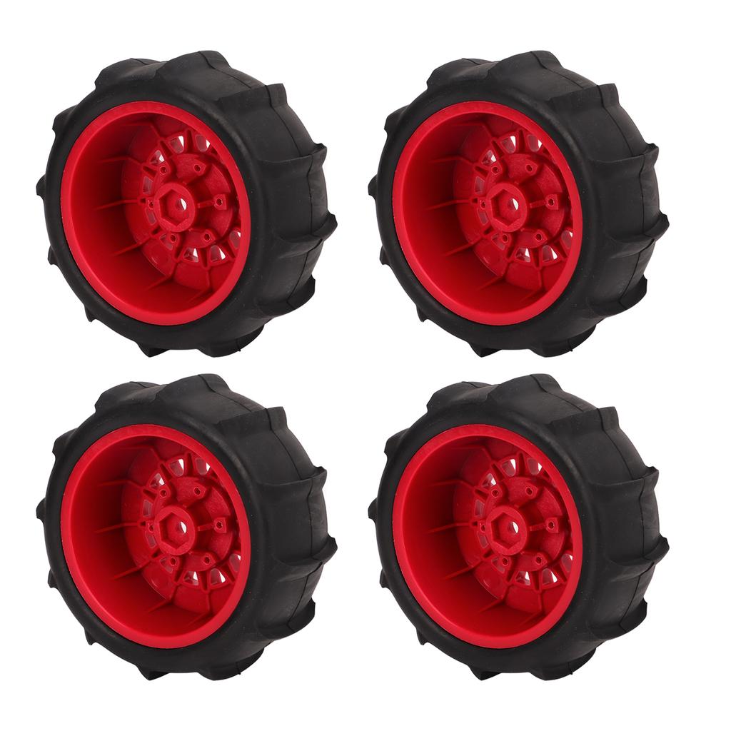 4 PCS RC Car Snow Wheels Tires Excellent Grip Thickened Weighted RC Car Accessories with 12mm 14mm 17mm Colligator Red