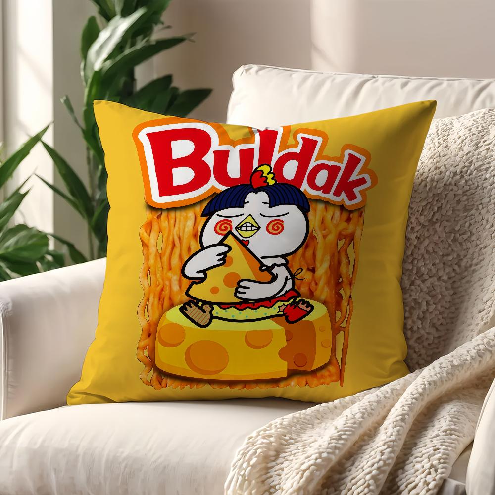 B-Buldak Ramen Cushion Cover For Pillow Printing Sofa Decoration Home Car Room Coffee Shop Office Nordic Simplicity