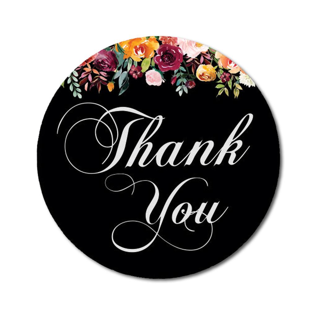 Darling Souvenir 45 Pcs Fuchsia Pink Round Floral Thank You Stickers DIY Envelope Seals-1.6