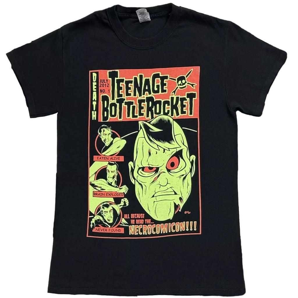 NWT Merch Teenage Bottlerocket Necrocomicon Graphic Print Men's T Shirt