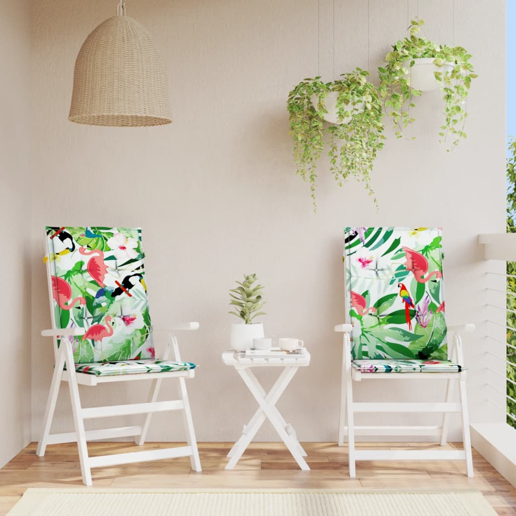 Garden Chair Cushions for High Back Chairs 2 pcs Multicolored 120 x 50 x 3 cm