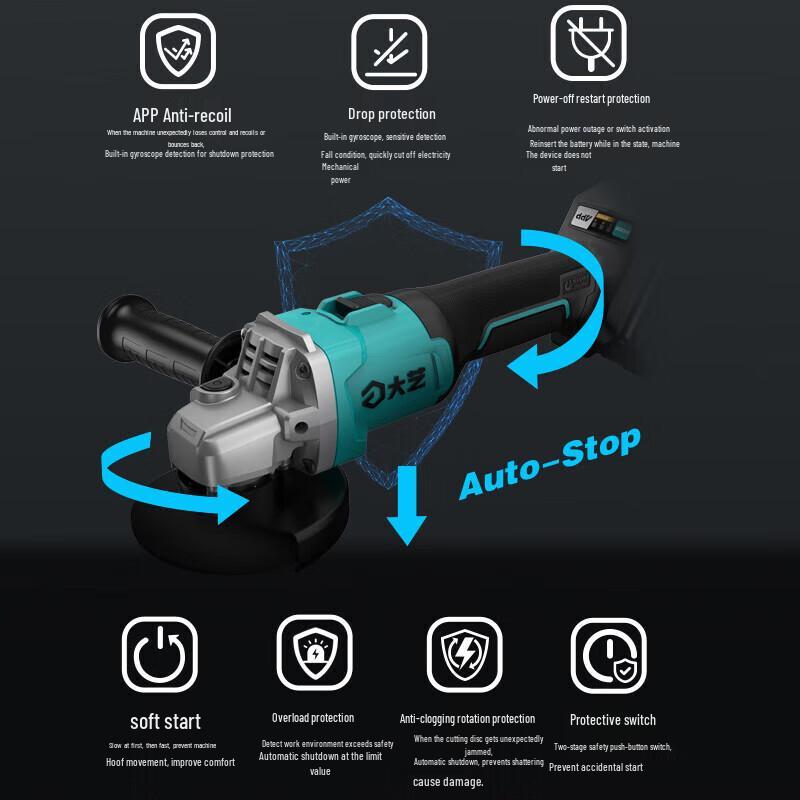 DAYI 40V Cordless Brushless Angle Grinder CN plug (adapter included)