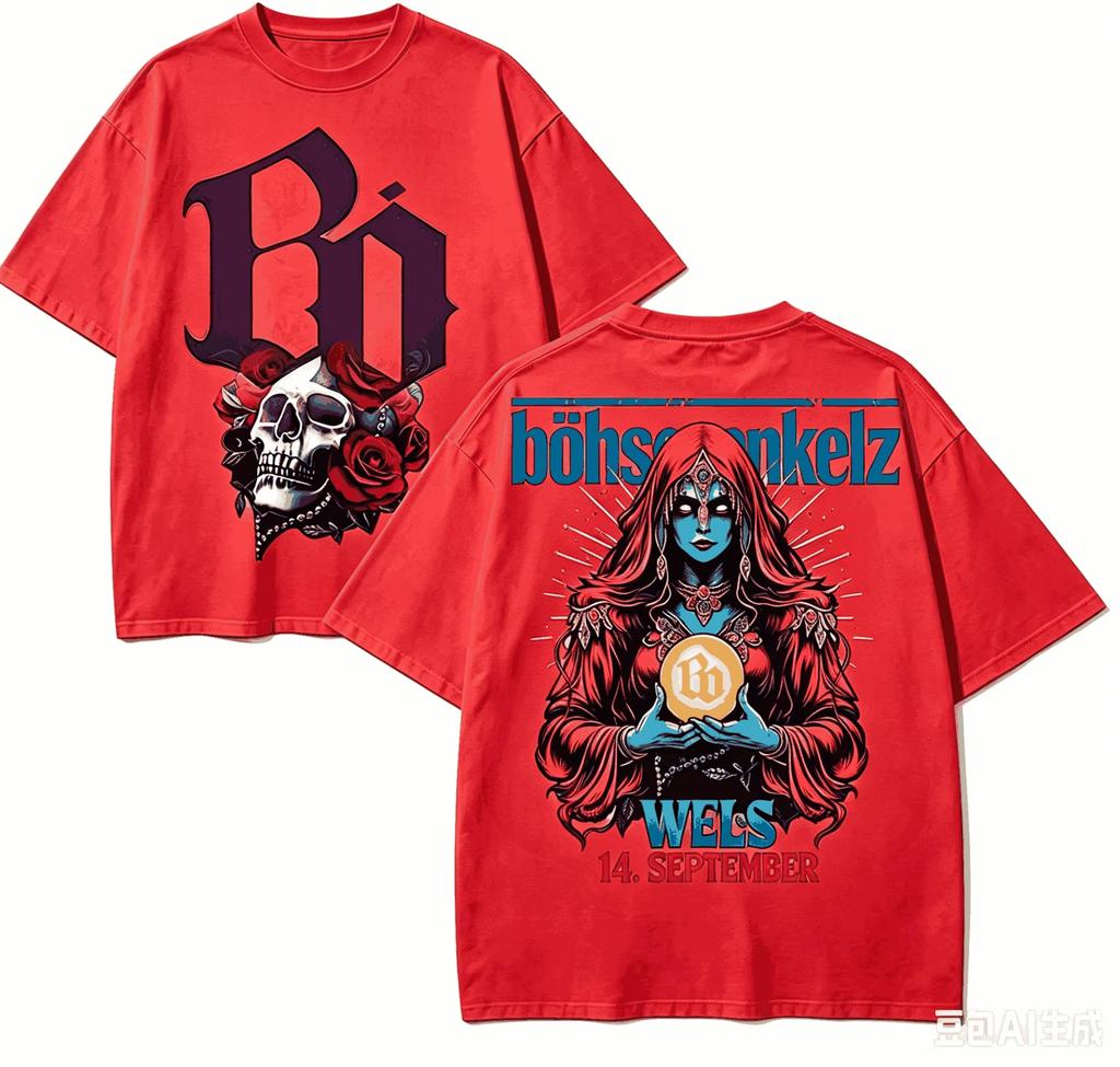 Neu 2026 Sommer Bhse Onkelz Für Fan Geschenk T-Shirt Unisex Unisex Harajuku Übergroß Unisex Kurzarm Streetwear Hoch