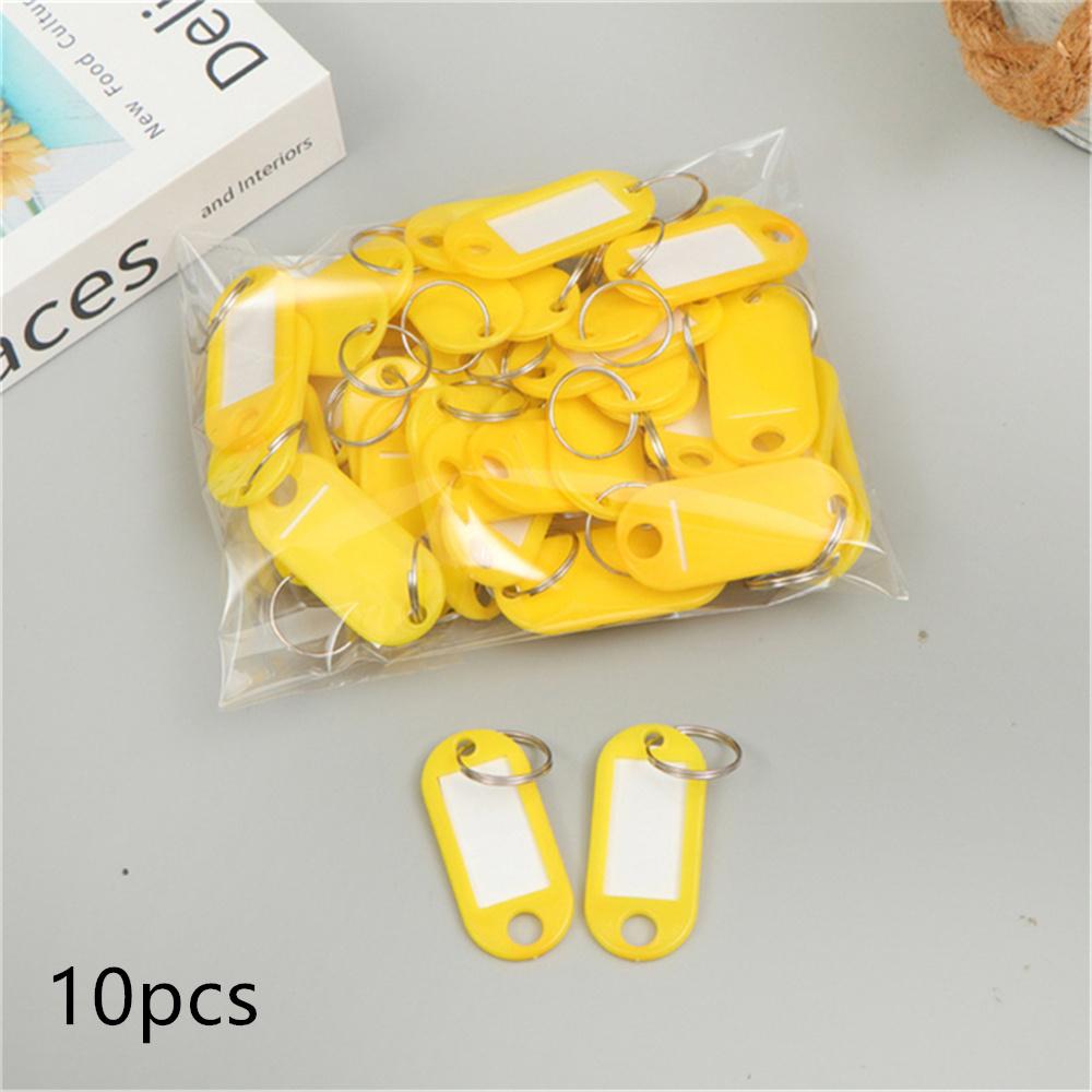 10pcs/Set Multicolor Plastic Number Keychain Labels Numbered Name Baggage Luggage ID Tags Pendant With Key Ring for Women Men