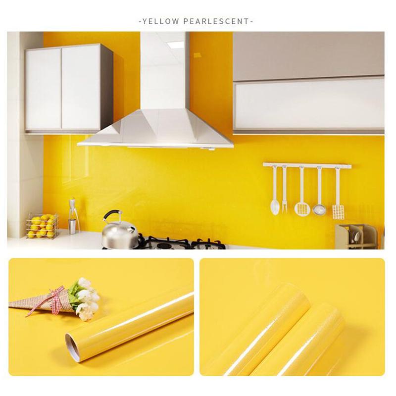 Thicken PVC Stoving Varnish DIY Self Adhesive WallPaper Furniture Renovation Stickers Kitchen Waterproof Decorative Film