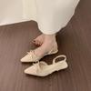 Gentle Shoes Small Slope Heel Bag Head Sandals Women Bow Pointed Empty Single Shoes Women