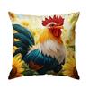 Vibrant Rooster Sunflower Pillowcase Printed Polyester 45x45cm Throw Pillowcover Decorative Sofa Cushion Pillowslip Home Decor