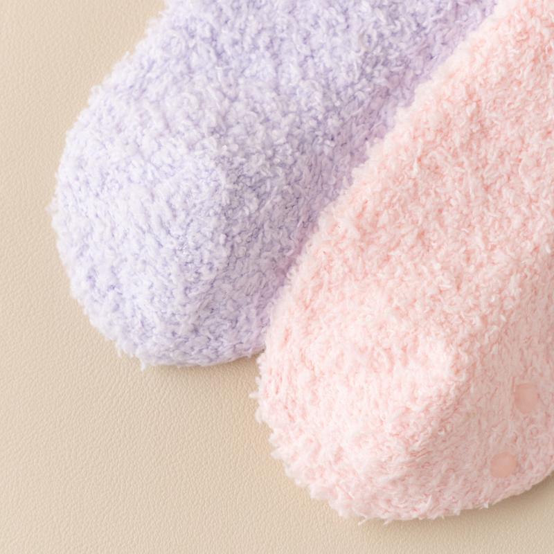 Autumn Winter Non-Slip Coral Floor Socks Carpet Sleep Slippers Indoor Home Short Sock Women Thick Warm Socks