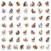 50 National Trend Feng Shui Color Horse Stickers Mobile Water Cup Waterproof Scratch Decorative Stickers Children's Hand Account Stickers