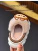 Waterproof PU Leather Cartoon Plush Slippers for Kids - Non-Slip, Cozy for Autumn & Winter