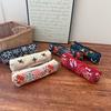 1Pcs Embroidered Exquisite Pencil Box with Retro Multi Color Pattern Details Stationery Storage Student Supplies