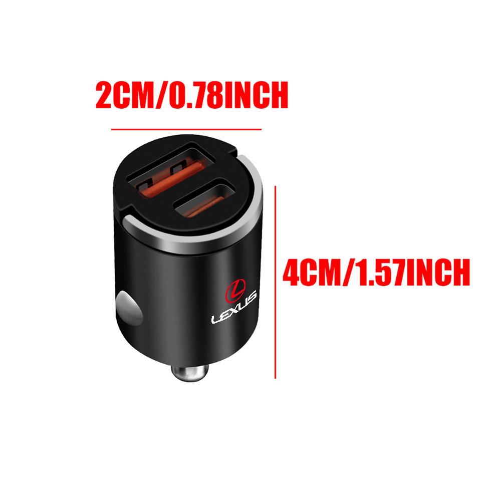 Car Charger USB Type-C Fast Charging Adapter Auto Accessories For Lexus IS IS250 IS250C IS300 IS300C IS350 IS350C F SPORT RX GX