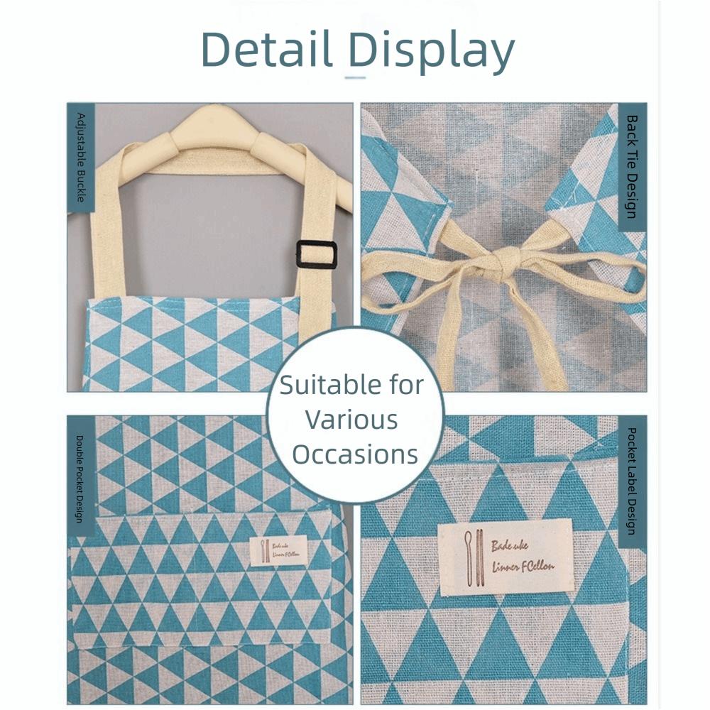 Breathable Kitchen Aprons Geometry Gardening Work Clothes For Cleaning Cooking Baking