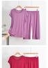 Plus Size Modal Short-Sleeve Pajama Set for Middle-Aged Women - Summer Wear