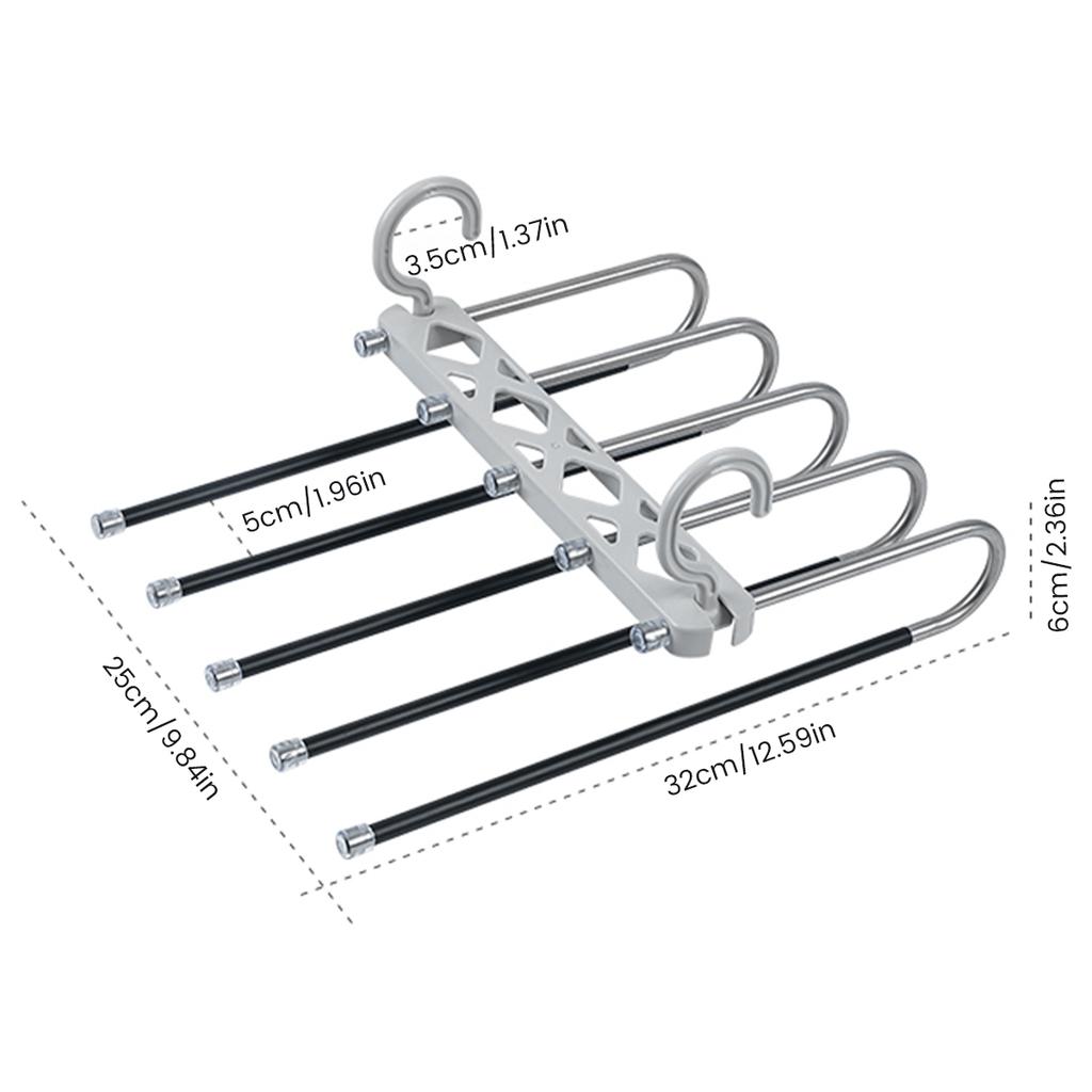 Pants Hanger Folding Trouser Rack Heavy Duty 11LB Pants Rack Space Saving Multi-functional Closet Trouser Rack Clothes Organizer