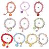 Elegant Crystal Flower Beaded Bracelet for Women Strand Beaded Bracelet Jewelry Strawberry Daisy Flower Wristband Chain
