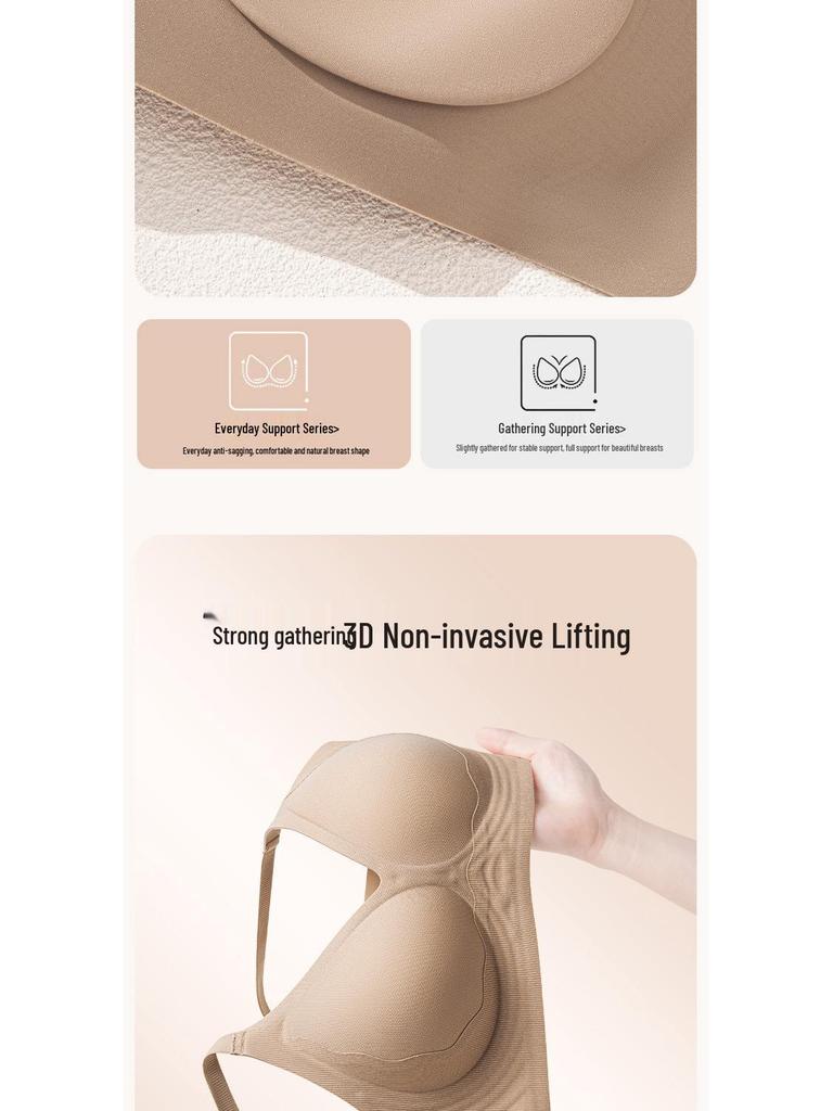 Seamless Invisible Push-Up Bra for Women - Thin, Soft, Anti-Sagging, Side Support
