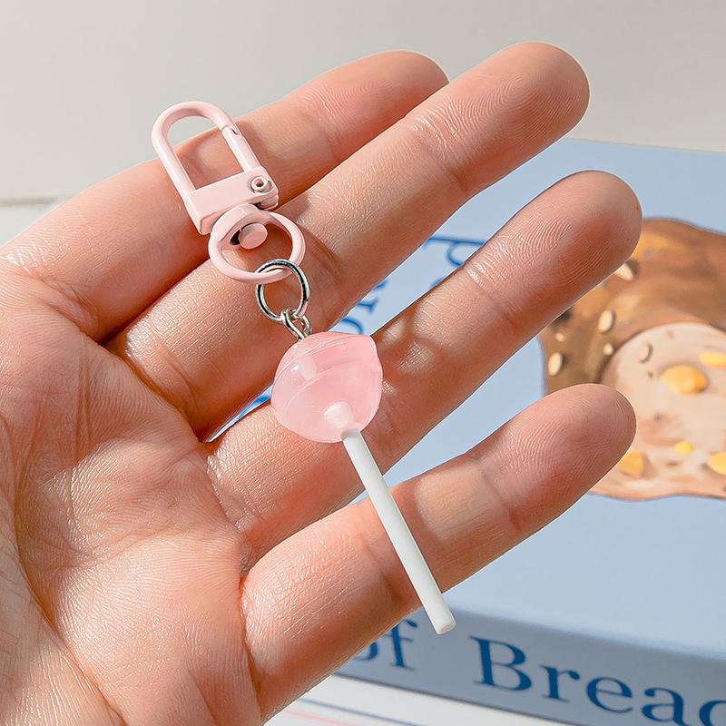 Cute Resin Candy Lollipop Keychain Mini 3D Simulation Food Key Rings For Women Girls Handbag Pendant Diy Kids Jewelry Gifts