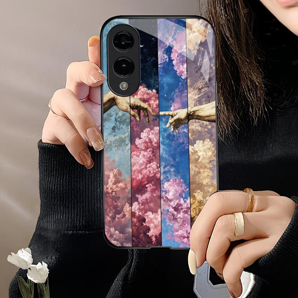 Angel Exquisite Luxury PhoneCase Glass PhoneCase for Samsung Galaxy S26 S25 S24 S23 S22 S21 FE,Ultra,Plus Dropresistant