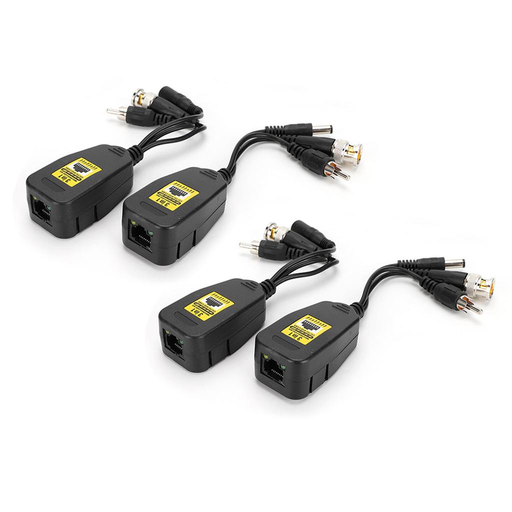 2Pair 3 In 1 PowerVideoAudio Balun Connector Transmitter 8MP CVi AHd TVi CVBS