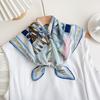 2026 Spring New Women's Silk Pure Cotton Blended 70 Square Scarves Fashionable Retro Versatile High Luxury Saddle Popular Silk Scarves