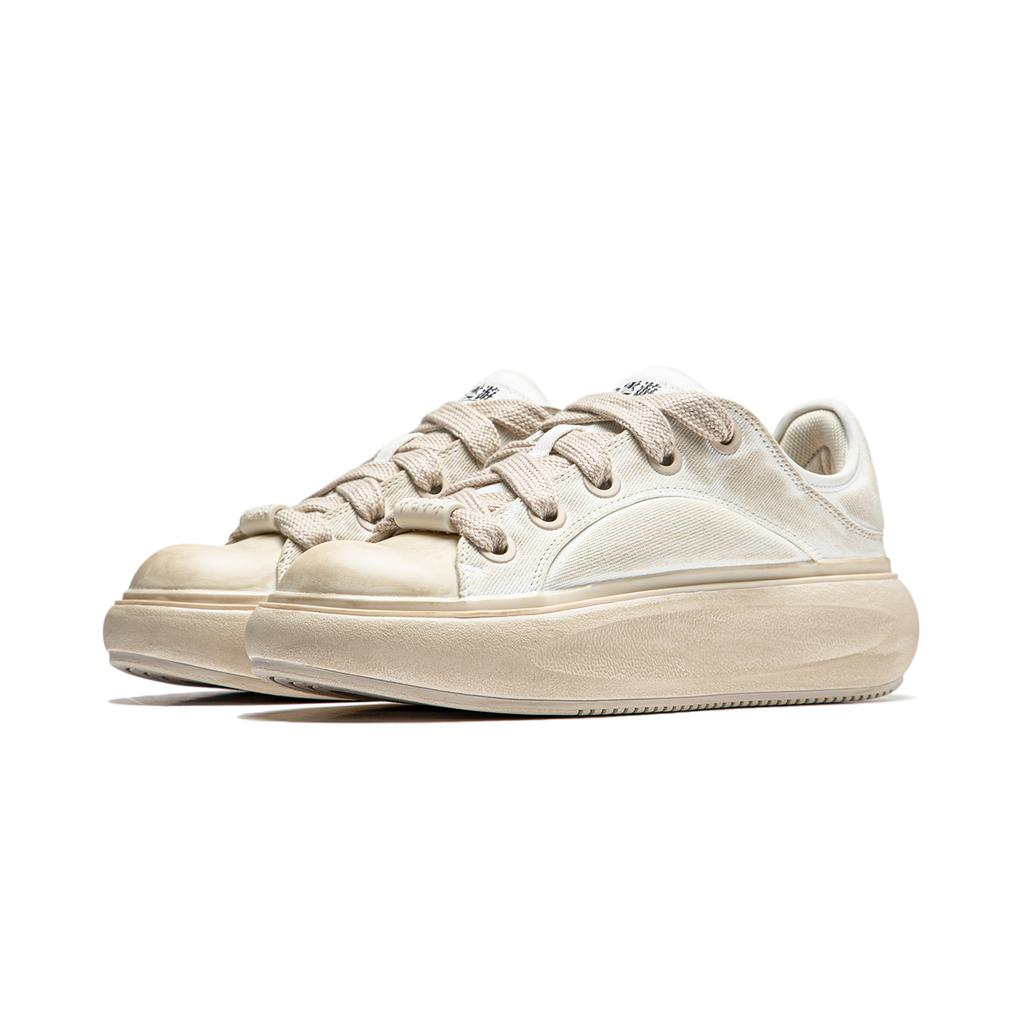 Li Ning Cloud Travel C4D Comfortable Versatile Shock Absorbing Wear Resistant Low Top Casual Shoes Men Casual Shoes Off-White AZGU037-4